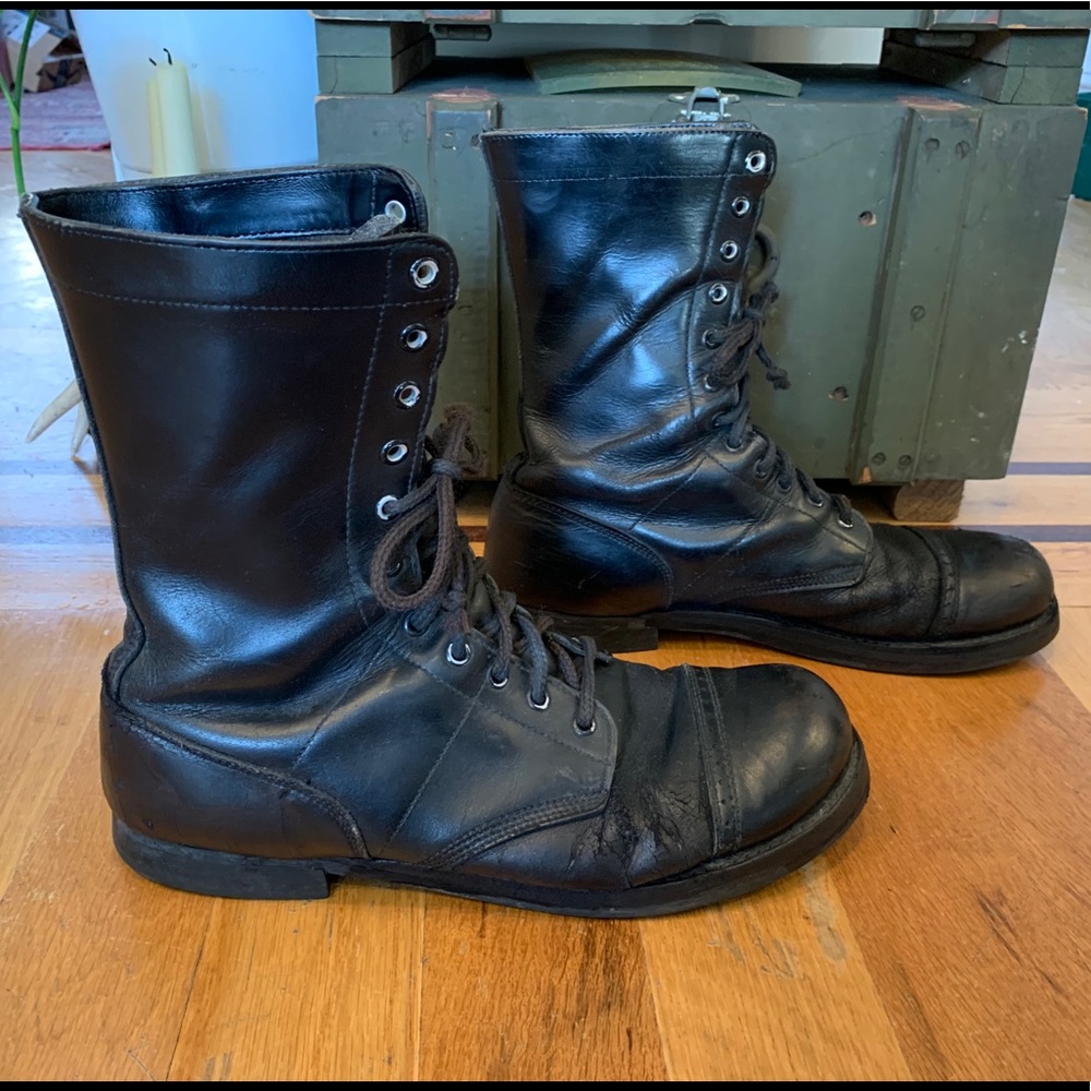 Military Leather Cap Paratrooper Combat Boots